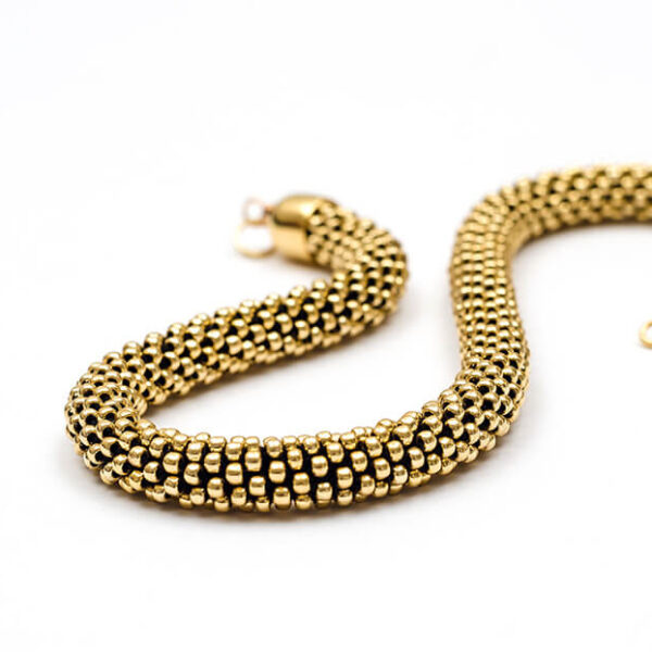 Collana monocolore di alta bigiotteria color oro, Modello Snake