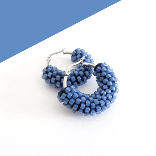 Orecchini a cerchio blu avio, Little Hoop, misura 3 cm