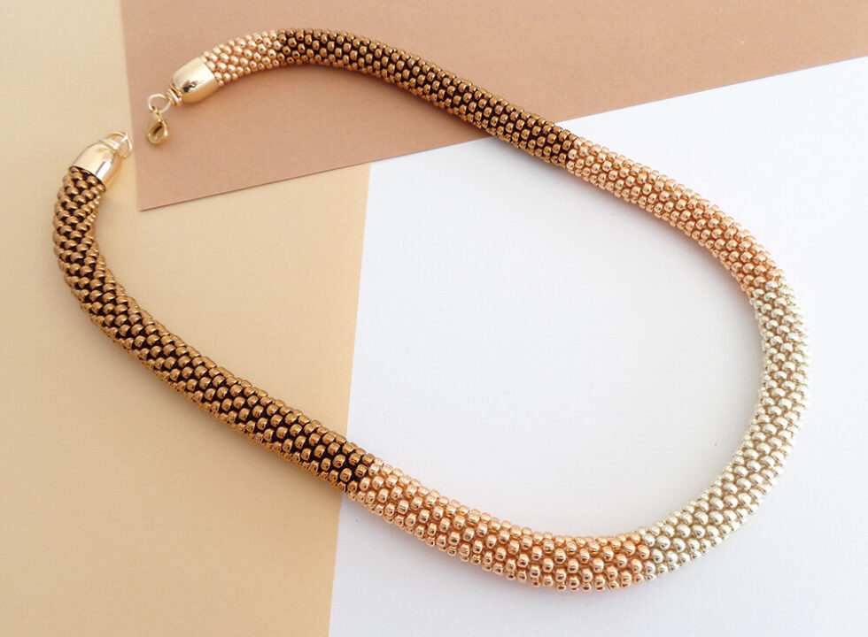 Collana bronzo, oro rosa e alluminio, Virtù 41, Modello Virtù Nascoste