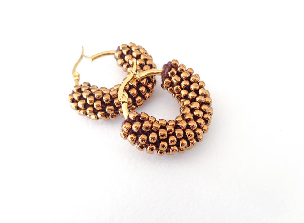 Orecchini a cerchio color bronzo, Little Hoop, misura 3 cm
