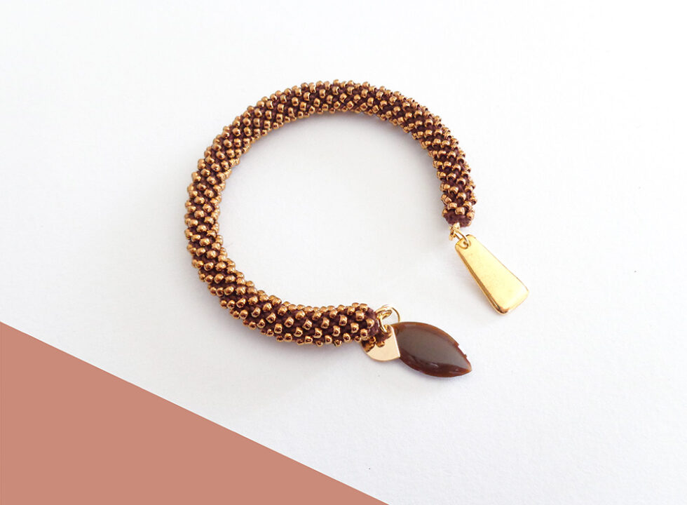 Bracciale rigido bronzo con ciondoli, "Summer Slim"