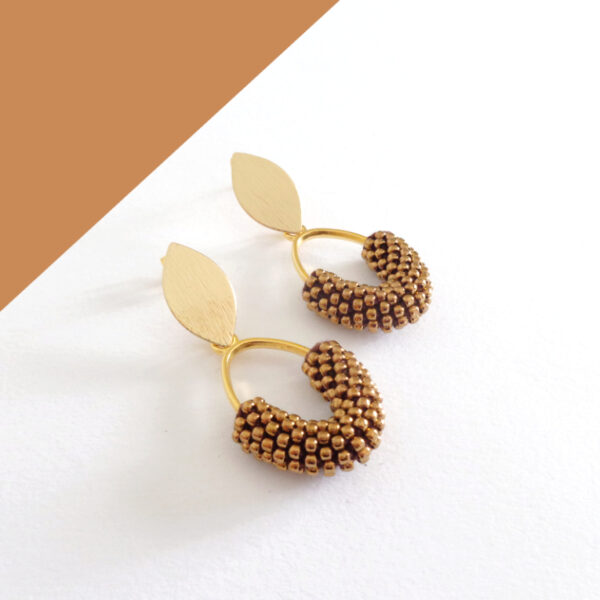Orecchini pendenti color bronzo Modello PETALI