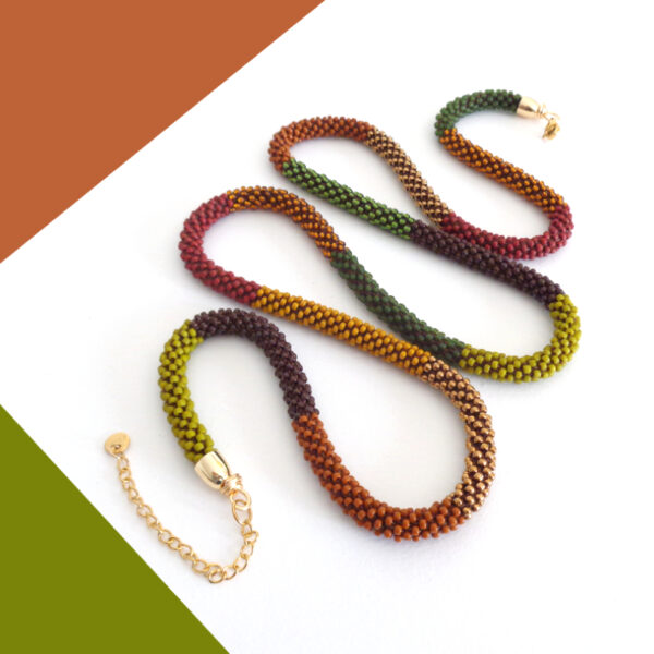 Collana lunga colori Autunno, Modello Simply Stripes Slim