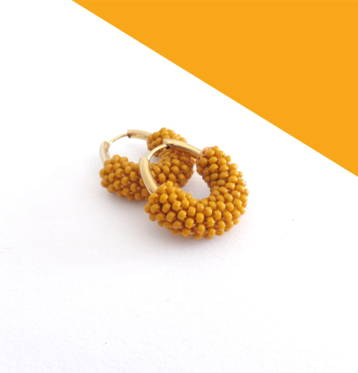 Orecchini piccoli ovali giallo ocra, My_LOop