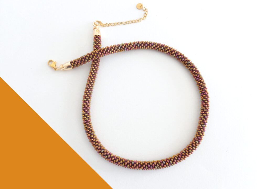 Collana sottile color iris gold. Modello Snake Slim.