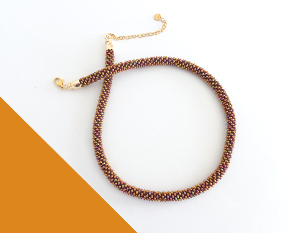 Collana sottile color iris gold. Modello Snake Slim.