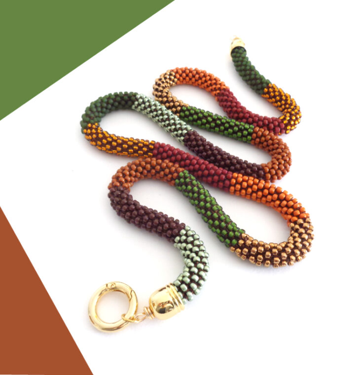 Collana lunga colori Autunno, Modello Simply Stripes Classic