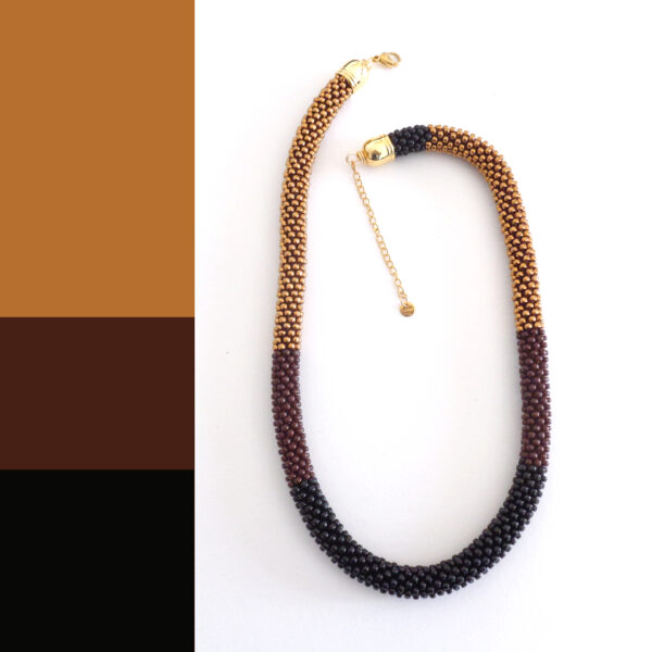 Collana bronzo, cioccolato e nero, Virtù 41, Modello Virtù Nascoste