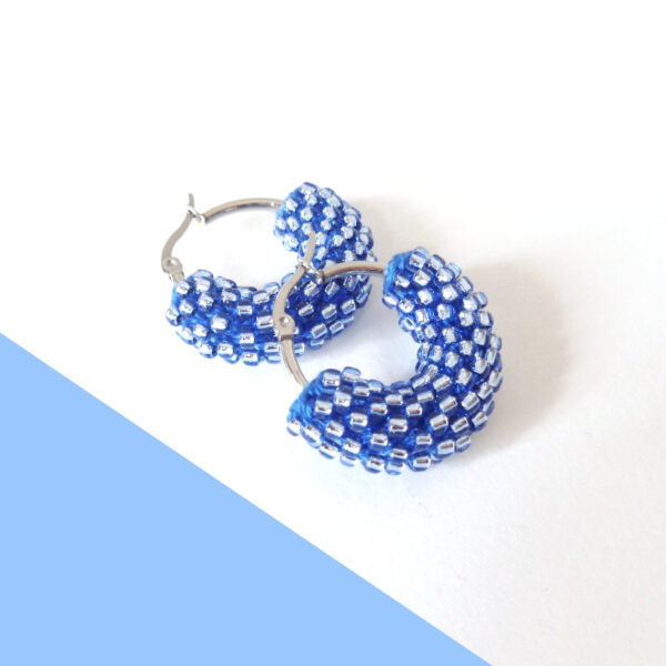 Orecchini color celeste zaffiro, Little Hoop, misura 3 cm