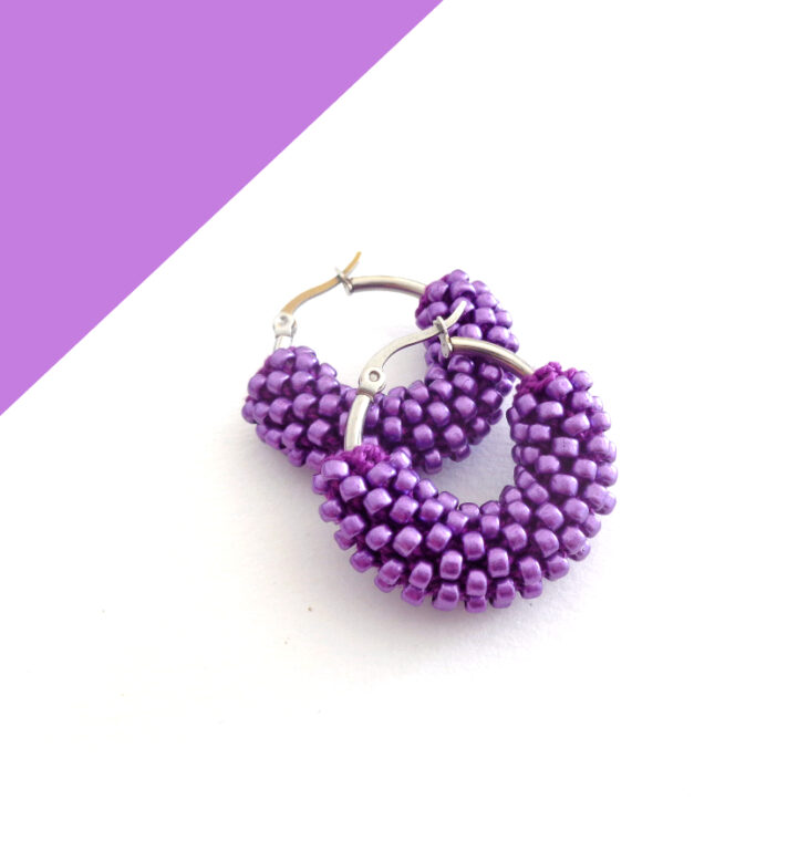 Orecchini a cerchio viola, Little Hoop, misura 3 cm