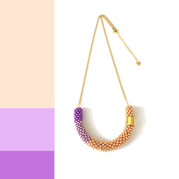 Collana oro rosa e viola, modello VIC, collana lunga