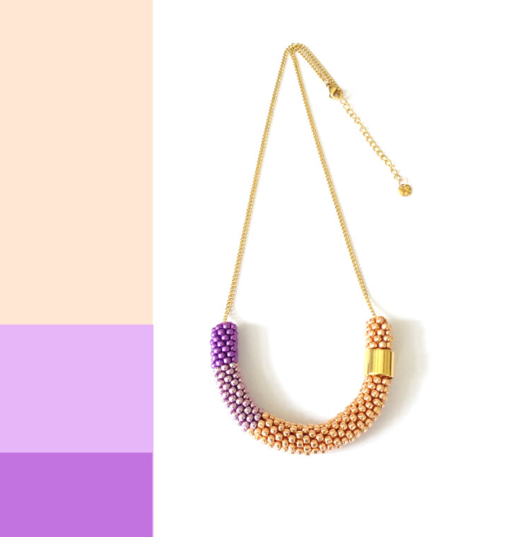 Collana oro rosa e viola, modello VIC, collana lunga