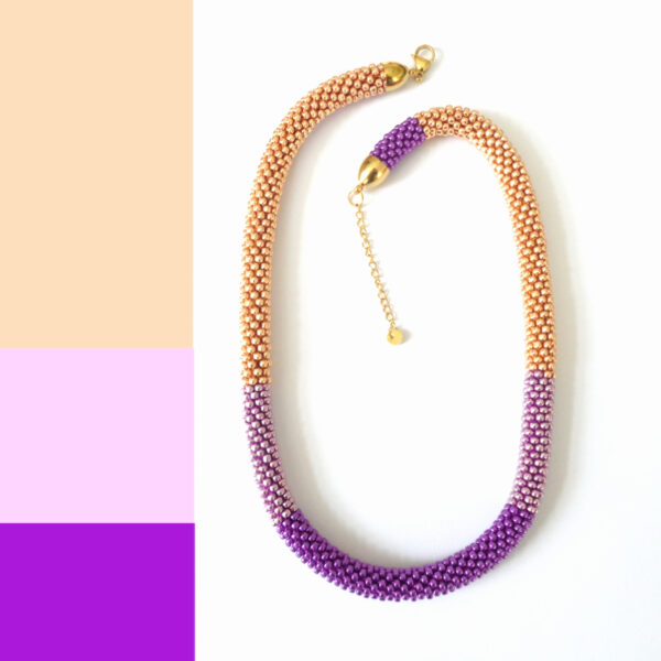 Collana oro rosa e viola, Virtù 41, Modello Virtù Nascoste