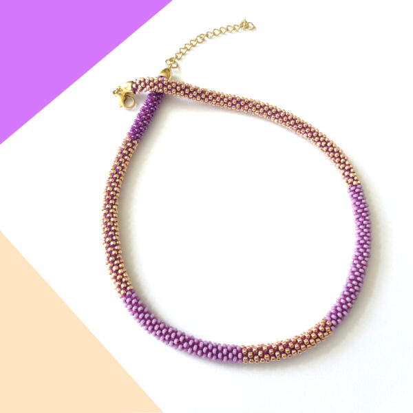 Collana oro rosa e viola, Virtù 1, Modello Virtù Nascoste Slim