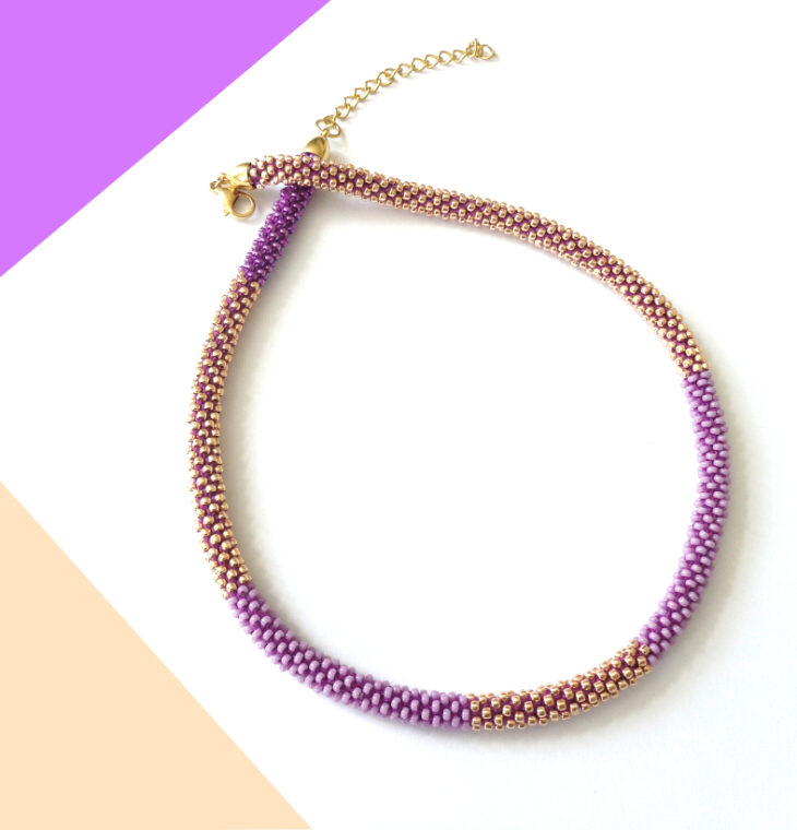 Collana oro rosa e viola, Virtù 1, Modello Virtù Nascoste Slim