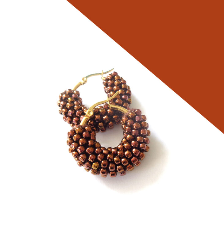 Orecchini color bronzo cangiante, Little Hoop, misura 3 cm