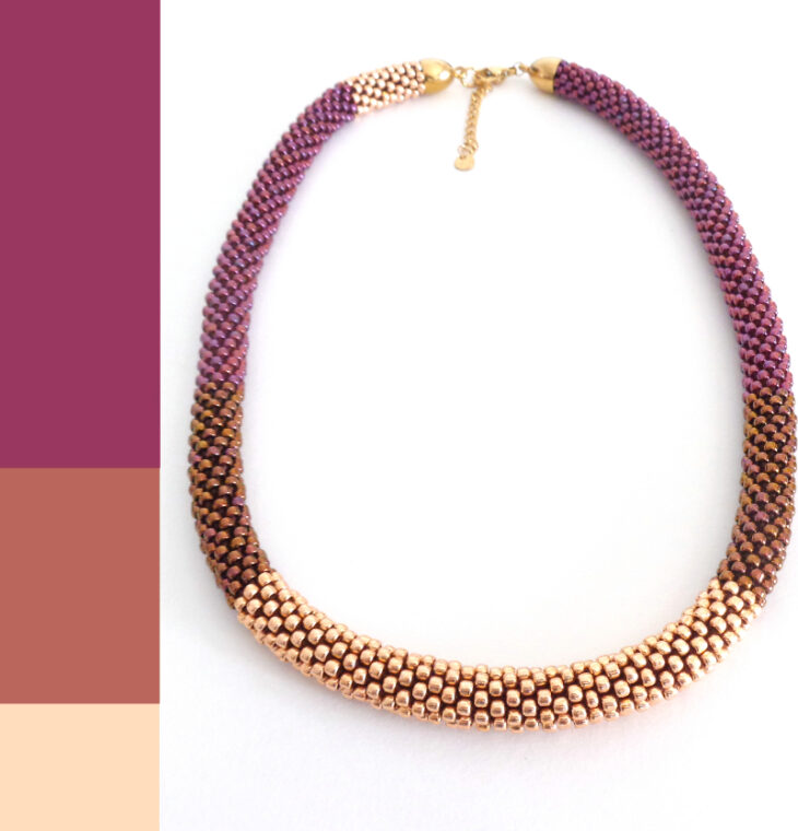 Collana sangria, bronzo e oro rosa, Virtù 41, Modello Virtù Nascoste