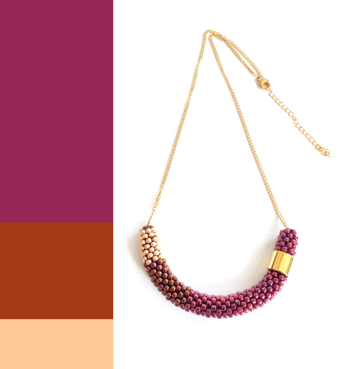 Collana sangria, bronzo e oro rosa, modello VIC, collana lunga